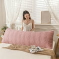 thumbnail image 3 of Extra Long Double Pillowcase for Couples Queen Size Pillow Cover Quilted Fabric for Side Sleepers(Pink), 3 of 6