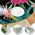 thumbnail image 4 of Botanical Motif Tablecloth with Elastic Edge, Ideal for Daily Kitchen Use or Outdoor Gatherings, Polyester Material, Fits 44-52 Inch Table, 4 of 7