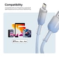 thumbnail image 6 of Powertek Frosty MFi Certified USB-A to Lightning Braided Charging Cable, 6 ft, Blue, 6 of 7