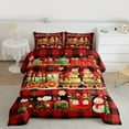 thumbnail image 2 of Manfei Cartoon Train King Size Comforter Sets,Kawaii Gingerbread Man Bedding Comforter Set,Red Black Grid Bedding Set For Gitls Teens,Microfiber Bedroom Decor Reversible,3-Piece, 2 of 8