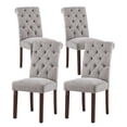 thumbnail image 6 of Upholstered Parsons Dining Chairs Set of 4, Button Tufted High Back,Light Grey, 6 of 9