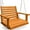Amber, variant on Home Shark 1 Person Outdoor Wooden Porch Swing with Ergonomic Seat and Hanging Chains, Deep Brown