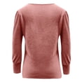 thumbnail image 4 of Womens Long Sleeve Fall Tops Casual Fall Tops for Women Long Sleeve Button Casual Round Neck Long Sleeve Sweatshirts, 4 of 4