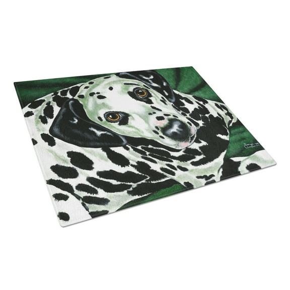 Carolines Treasures AMB1359LCB Emerald Beauty Dalmatian Glass Cutting Board Large, 12H x 16W, multicolor