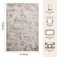 thumbnail image 4 of Brown 2x3 Area Rug Washable Entryway Distressed Small Rug, Vintage Boho Oriental Front Door Mat, Non-Slip Rubber Backing Stain Resistant Floor Mat for Entrance, Bathroom, Kitchen, Hallway., 4 of 9