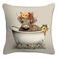 thumbnail image 2 of (2 pack) Mainstays 16" x 16" Highland Cow Decorative Outdoor Throw Pillow, Multicolor, 2 of 9