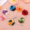thumbnail image 3 of Uxcell 2Pcs Flower Boutonnieres Pin, Lapel Pin for Men Camellia Flower for Suit Wedding Graduation Anniversary Dark Purple, 3 of 6