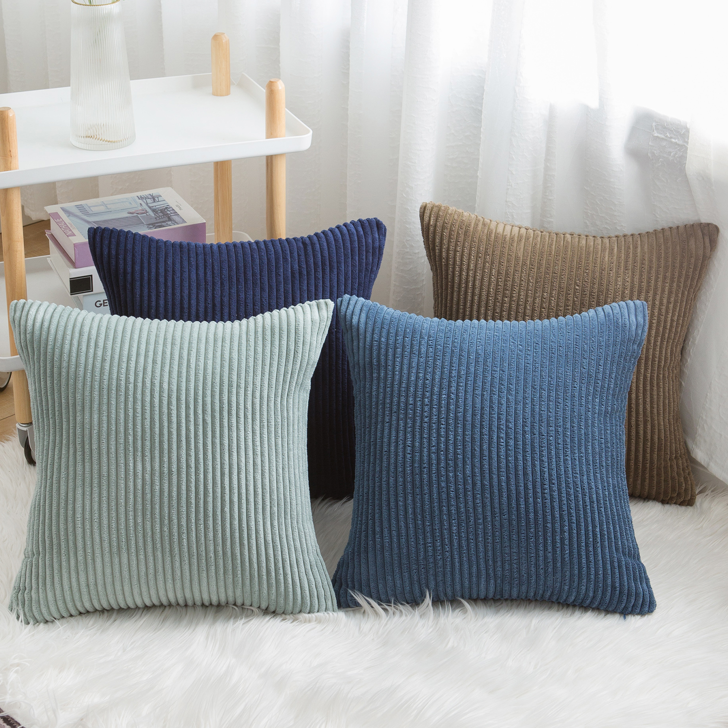 Softalker Soft Corduroy Pillow Covers,16x16 Inch,Throw Pillow Cover for ...