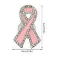 thumbnail image 2 of OUNONA 4pcs Awareness Lapel Pin Brooch Rhinestone Ribbon Breastpin Alloy Brooch Badge Cancer Awareness Pins World Cancer Day Souvenir Party Brooch, 2 of 8