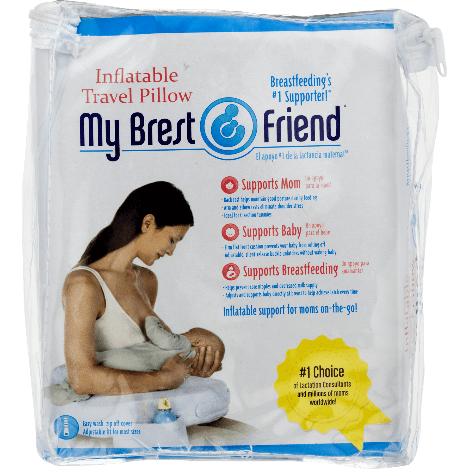 My Brest Friend Inflatable Travel Nursing Pillow For Breastfeeding,  Bottlefeeding & Posture Support with Slipcover, Sparkles, Multicolor