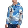 thumbnail image 3 of Pofeuu Cute Cloud Bichon Frise Print Mens Casual Hooded Collar Drawstring Hoodies Pullover Sweatshirts Casual Long Sleeve Shirts-XX-Large, 3 of 7