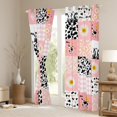 thumbnail image 3 of jejeloiu Milk Cow Pattern Curtains Pack of 2 (42x84 Each),Western Cowgirls Theme Curtains Blackout,Pink Patchwork Geometric Chekcered Bedroom Curtains For Girls Kids,Microfiber Bedroom Decor, 3 of 6