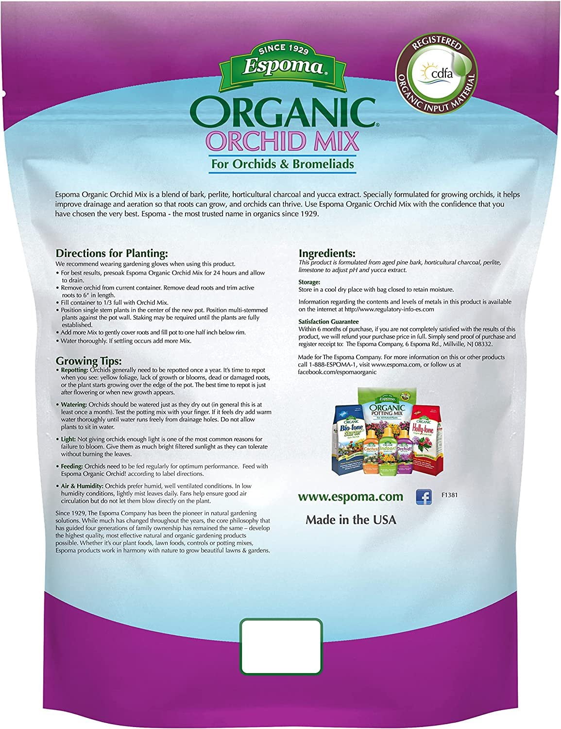 Espoma Organic Orchid Soil Mix 4qt Bag and Orchid! Liquid Plant Food Concentrate 8oz Bottle. Use for All Orchids - for Organic Gardening - Combo Pack