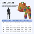 thumbnail image 4 of Daiia Colorful Building Blocks A for Men's Long-Sleeved Pajama Set – Soft & Comfortable Sleepwear Button-Up Pajamas Cozy Lounge Wear-Medium, 4 of 7