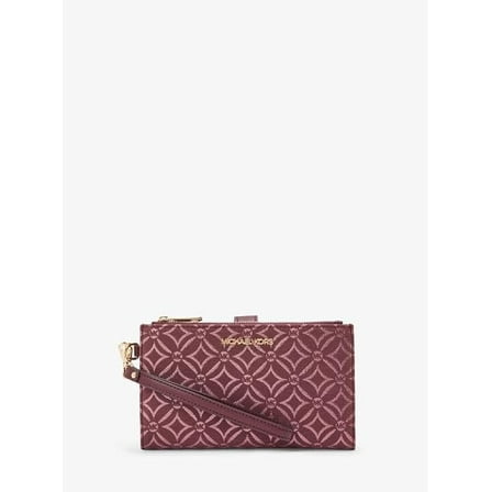 Michael Michael Kors Jet Set Metallic Logo Jacquard Wristlet