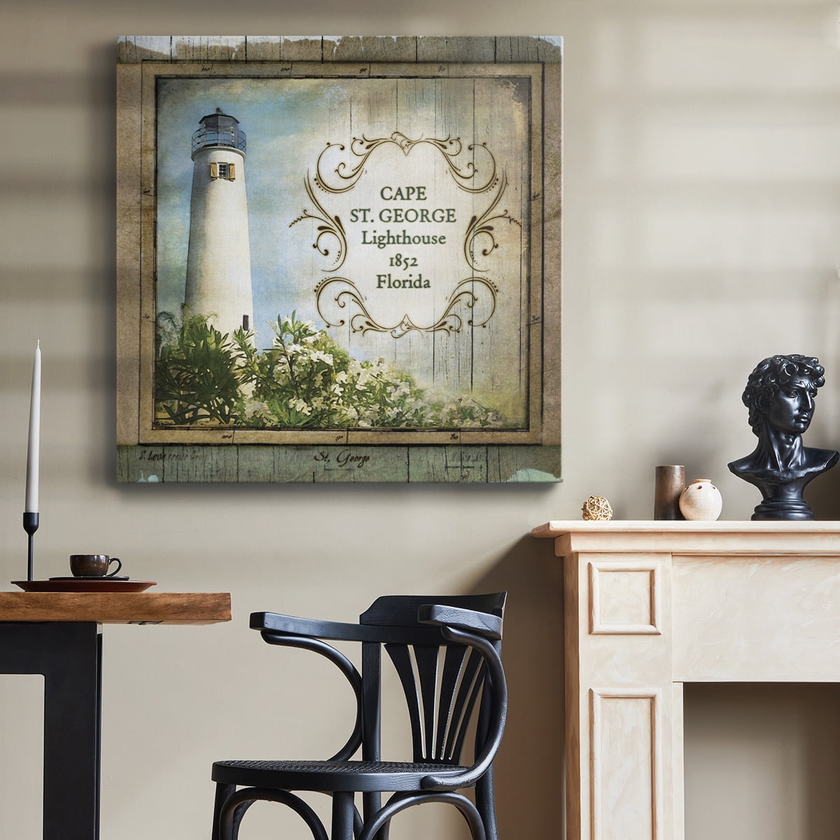 Wexford Home Florida Lighthouse X-Premium Gallery Wrapped Canvas, 10" x 10" - Ready to Hang