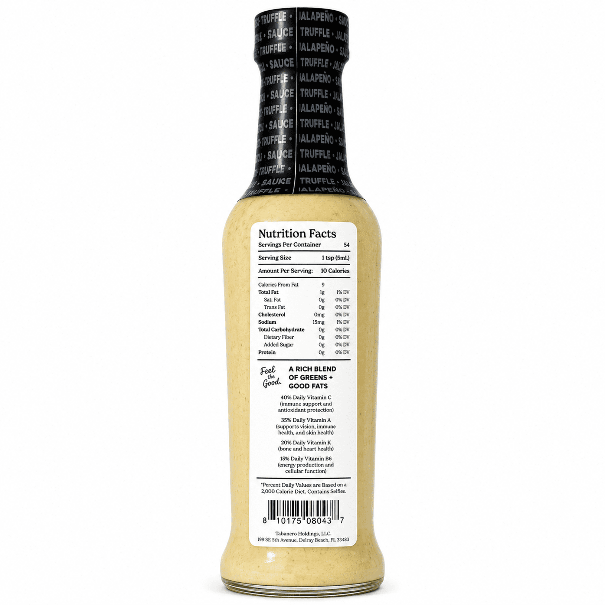 (2 pack) Tabanero Truffle Jalapeño Avocado Sauce, Creamy, Mild Heat, 9 oz
