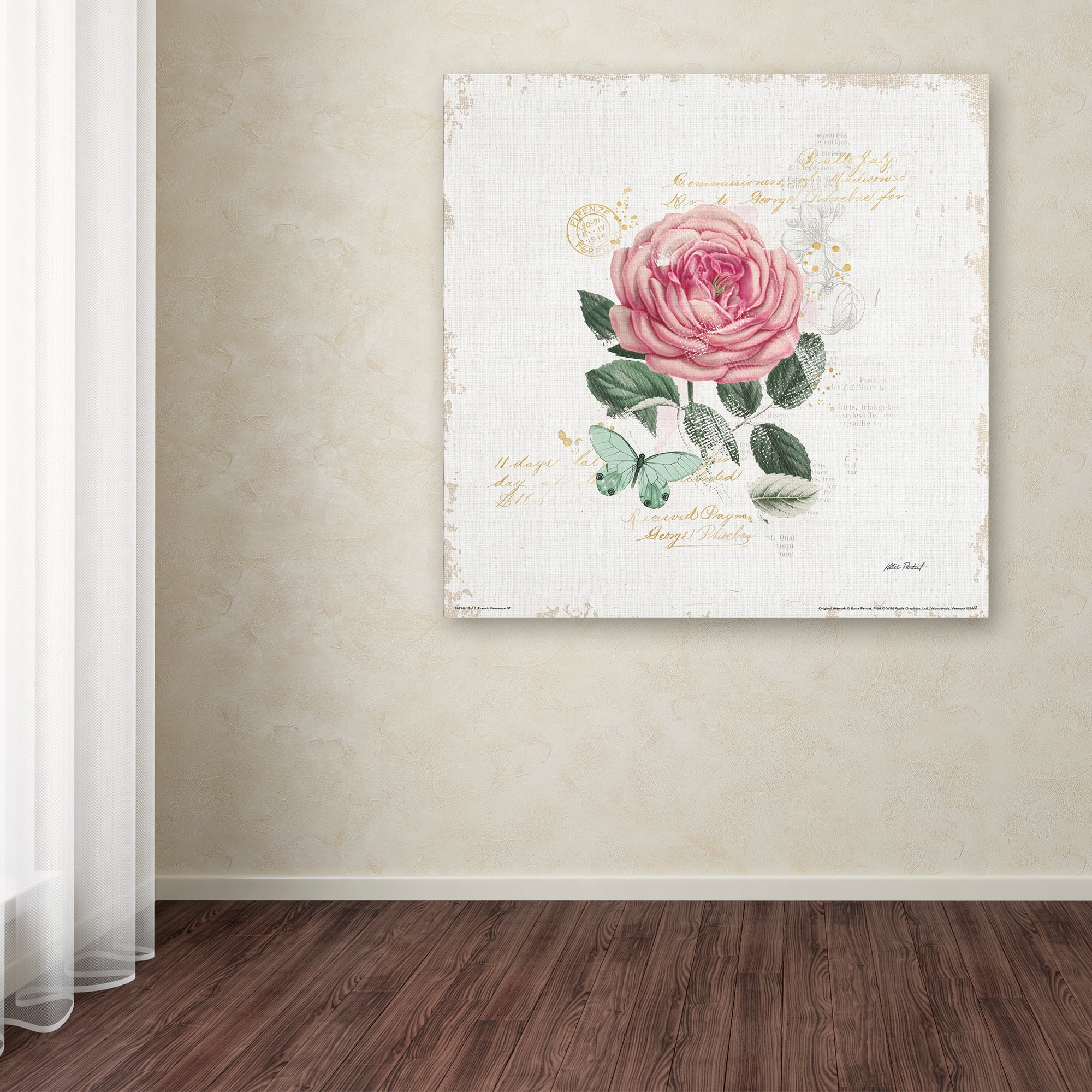Trademark Fine Art "French Romance IV" Canvas Art by Katie Pertiet