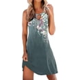 thumbnail image 3 of NEW Summer Dresses for Women Swing Boho Floral Print Sundresses Sleeveless Beach Cover Up Dress with Pockets, 3 of 6