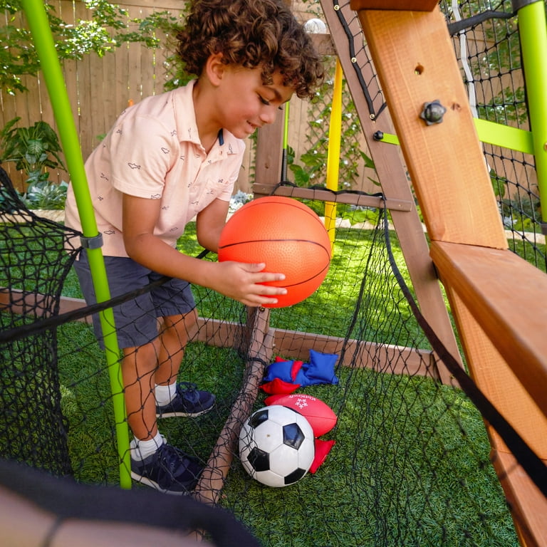 KidKraft All-in-One Sports Adventure Wooden Outdoor Playset with