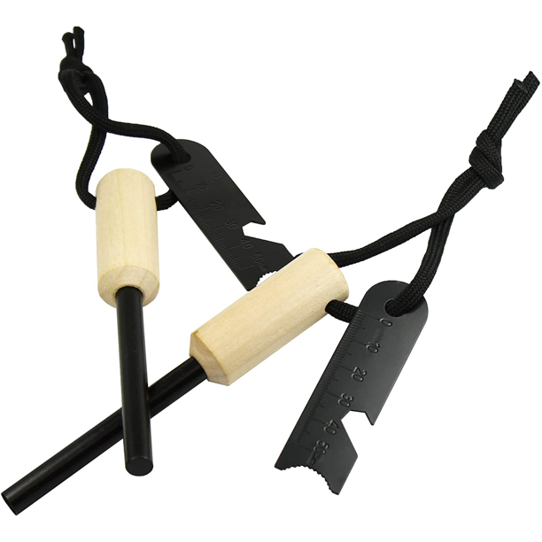 Madison Set of Two Survival 5/16" (Ferro) Rods Flint Fire Starter Kits