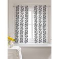 thumbnail image 3 of Black Grey Botanical Curtains 45 Inch Length,Sheer Curtains for Bedroom Living Room Window Pastoral Spring Summer Leaf Aesthetics Rod Pocket Drapes Kitchen Curtains Small Half Window 42"x45" 2 Panels, 3 of 6