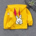thumbnail image 2 of Mercatoo Cute Bunny Graphic Windbreker Jackets for Kids Lightweight Zip up Hooded Rain Jackets Boys Girls Fall Winter Raincoat, 2 of 7