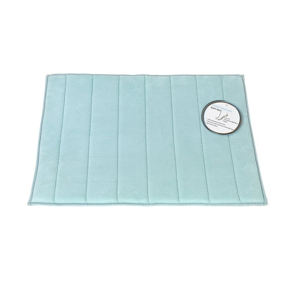 Medium-Sized, Memory Foam Bath Mat in Spa Blue