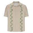 thumbnail image 4 of ZCFZJW Men's Hawaiian Shirt Short Sleeve Regular Fit Casual Summer Tropical Vacation Button Down Beach T-Shirts Tops Khaki XXXXL, 4 of 5