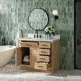 thumbnail image 5 of Ariel Hepburn 43 Inch Single Rectangular Sink Bathroom Vanity With Italian Carrara Marble Countertop 1.5 Inch Edge In Oak, 5 of 10