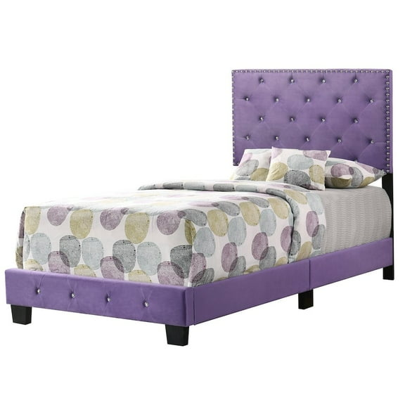 Glory Furniture Suffolk Twin Bed in Purple Color