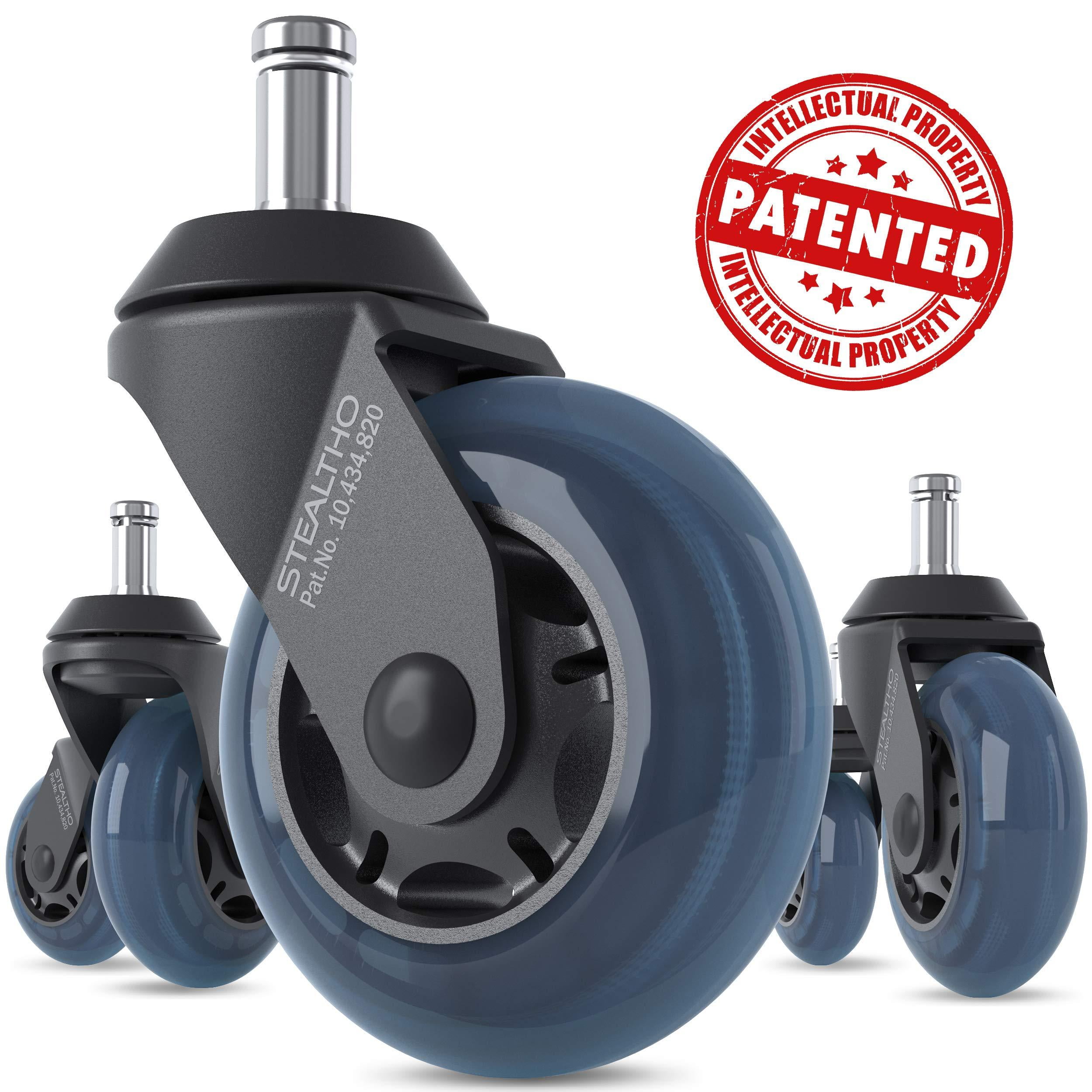 Staples Set of 5 Soft Wheels Chair Casters for Hard Surfaces & Chairmats NEW 