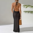 thumbnail image 6 of SwiftWear Crochet Bathing Suit Cover Ups for Women Halter Cut Out Backless Maxi Dress Pool Beach Coverup, 6 of 6