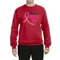 thumbnail image 2 of Wild Bobby, Never Give Up Fight Cancer, Breast Cancer Awareness, Unisex Crewneck Graphic Sweatshirt, Red, 4X-Large, 2 of 4