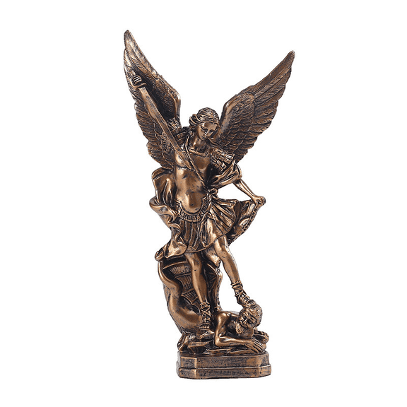 12 Inch Archangel St. Michael Slaying Demon Statue Figurine Resin Home Decor