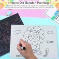 thumbnail image 3 of Cuadros Decorativos 10 piezas DIY Animal serie arte Doodle raspado pintura rompecabezas dibujo juguetes Wdftyju embutido en tela, 3 of 9