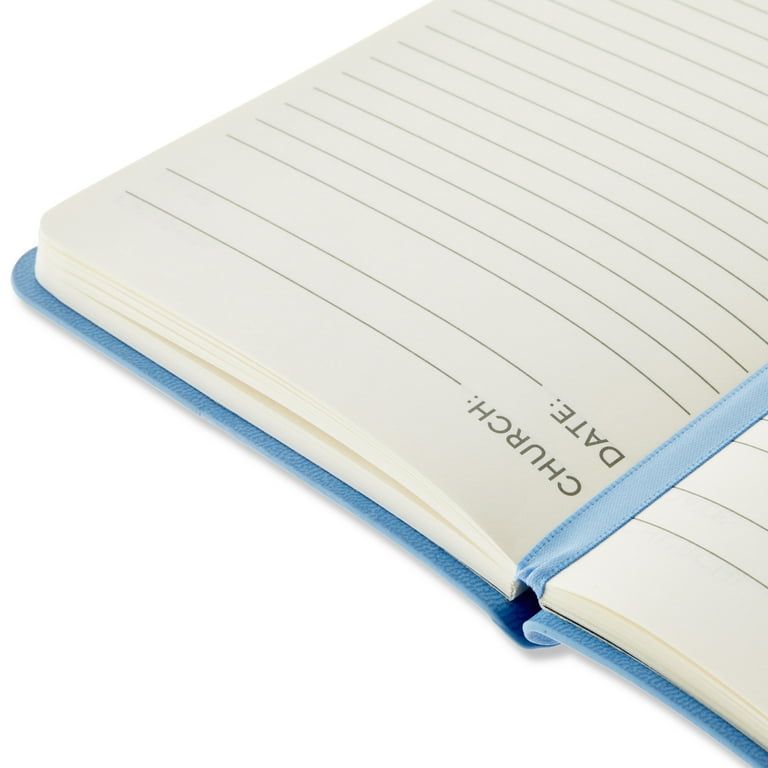 Pen+Gear Simulated Leather Church Notes Journal for Adults, Blue