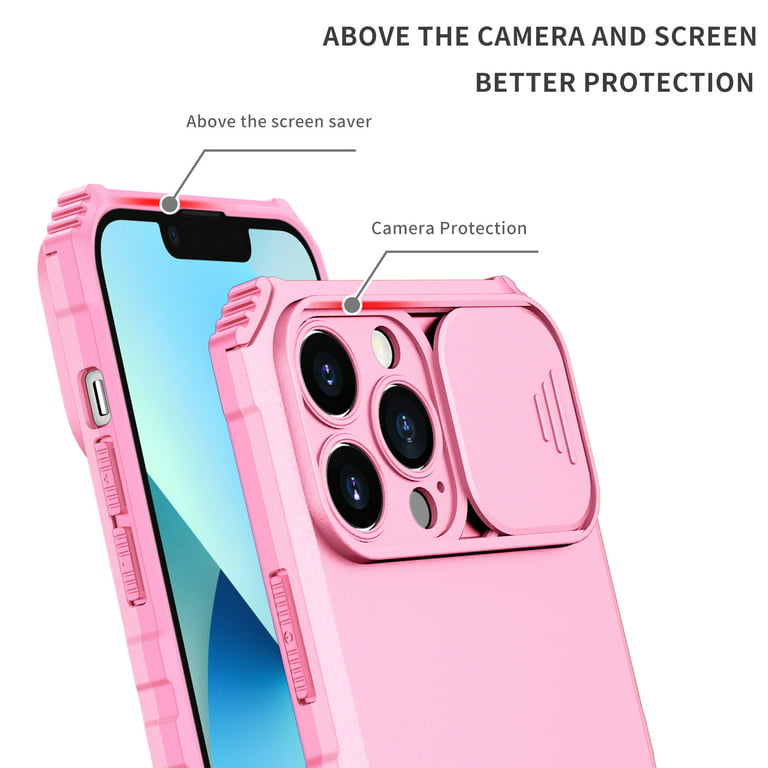 Full Protection With Mobile Phone Protective Film Slide Camera Lens Phone  Case For Iphone 14 Pro Max In Pink : Target