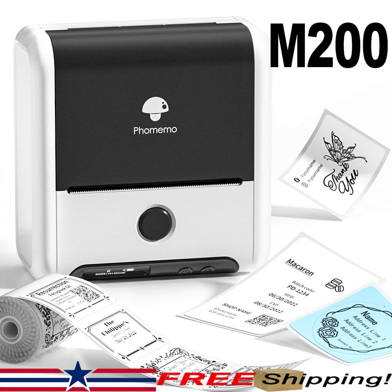 Phomemo M200 Versatile Bluetooth Thermal Label Maker for Shipping, Labeling, and Small Business Applications - Enhance Efficiency and Organization(White)