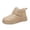 Khaki, variant on Women's Ankle Snow Boots Waterproof Slip On Lug Sole Cold Weather Winter Booties, Fleece Lined Velcro Platform Insulated Warm Casual Walking Short Boots for Daily Outdoor Wear Black 40