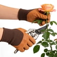 thumbnail image 3 of Gardening Gloves Thickened Latex Coated Thorn-Proof Working Glove Wear-Resistant Work Mitts for Digging Planting Weeding (Mustard Yellow), 3 of 10