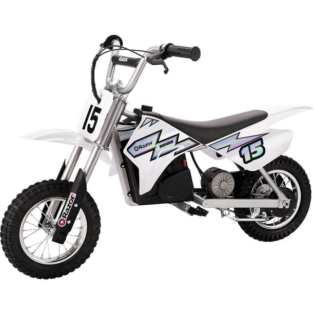 Electric Motocross Dirt Bike for Outdoor Park, White & Black