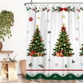 thumbnail image 3 of Nanqianyi Christmas Polyester Shower Curtain,Xmas Tree Gift Box Winter Holiday Bathroom Decor,36 x 72 Inch,With Hooks, 3 of 7