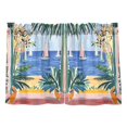 thumbnail image 7 of Yayeee Kitchen Curtains Tier Pair Light Filtering 27"x36" Rod Pocket Short Cafe Window Panel, Seaside Leaves, 7 of 7