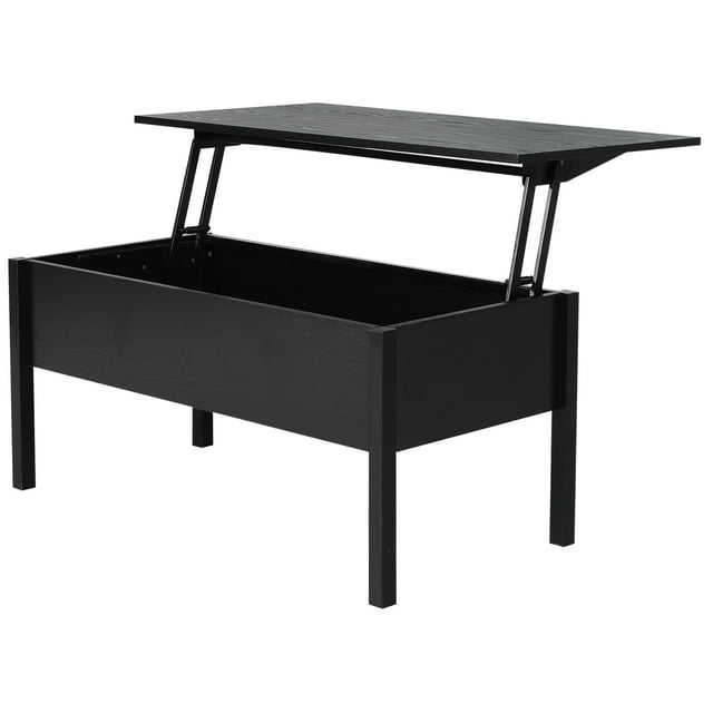HOMCOM Table Basse Moderne de 39 Pouces à Plateau Relevable avec Compartiment de Rangement Caché