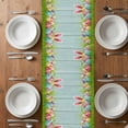 thumbnail image 4 of Table Runner 90 Inches Long for Kitchen Dining, Easter Dresser Scarf Farmhouse, Dining Table Decorations for Wedding/Parties, Spring Rabbit Ears Colorful Eggs Wooden Grian 13 x 90 In, 4 of 8