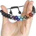 thumbnail image 3 of Pulsera de cuentas de chakras, pulsera de cristal curativa de los 7 chakras, pulsera de cuentas de piedra de yoga, pulsera de meditación, relajación y ansiedad., 3 of 5
