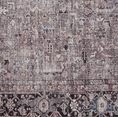 Everwash™ Callaghan Edith Distressed Vintage Machine Washable Area Rug, Lavender Grey, 3'11"x5'6"