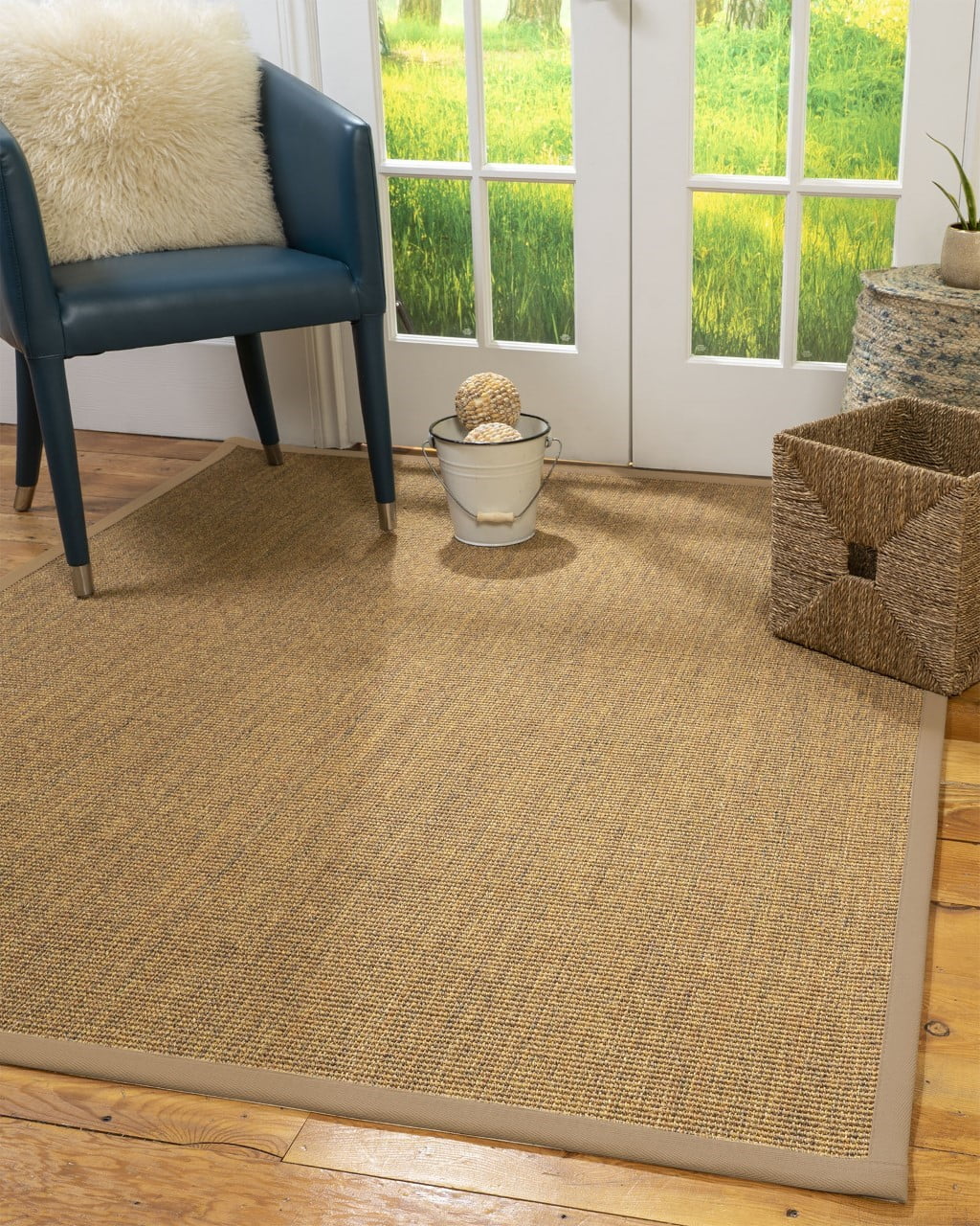 Natural Area Rugs Sorrento Custom Sisal Rug, 8' x 10', Oval Wheat