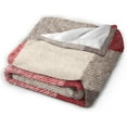 thumbnail image 4 of Plaid Red Grey Tartan Material As Fuzzy Stripes Blanket s for Women and Men, Soft Warm Throw Blanket and Fleece Flannel Blanket for Couch Bed Living Room Decor 50x60 Inch, 4 of 6